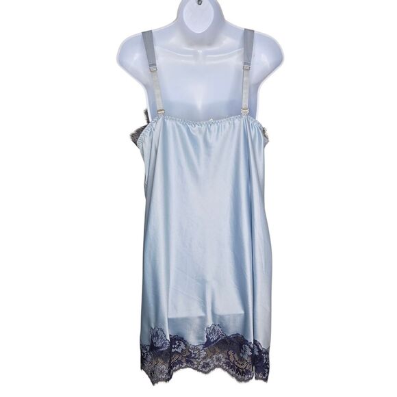 Soma Satin & Lace Celestial Blue Chemise Nightgown Size XL - Picture 3 of 8